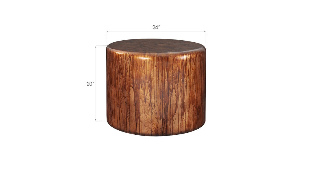 Button End Table, Von Braun Finish - AmericanHomeFurniture