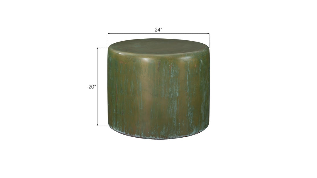 Button End Table, Lichen Finish - AmericanHomeFurniture