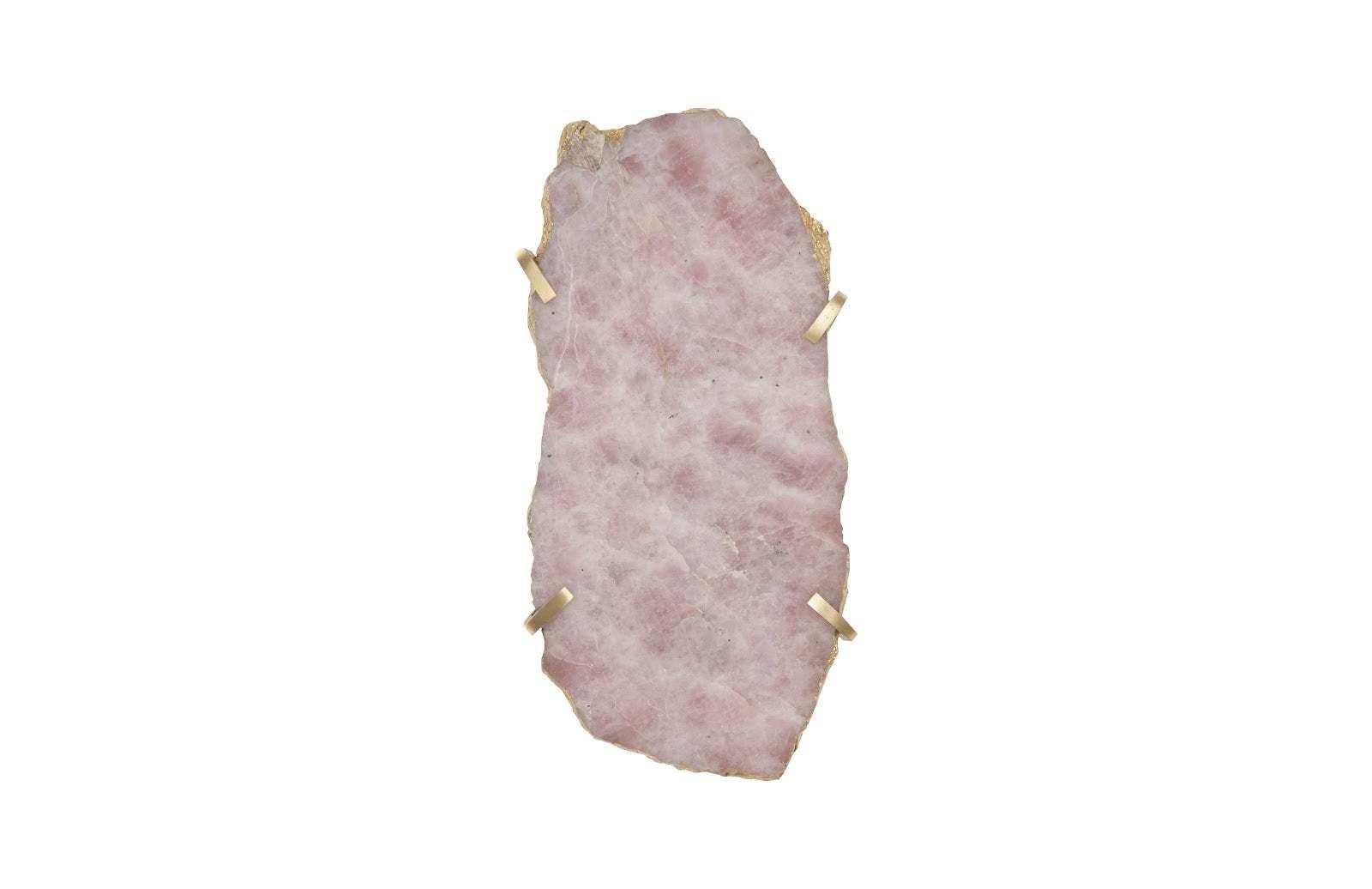 Phillips Collection Gem Wall Tile in Brass Setting, Rose Quartz WALL ACCENTS