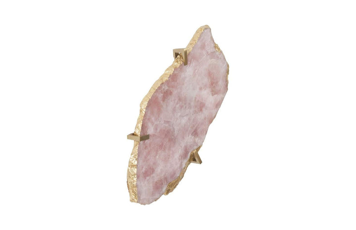 Gem Wall Tile in Brass Setting, Rose Quartz - Phillips Collection - AmericanHomeFurniture