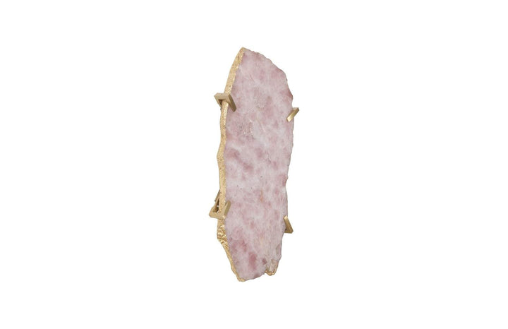 Gem Wall Tile in Brass Setting, Rose Quartz - Phillips Collection - AmericanHomeFurniture