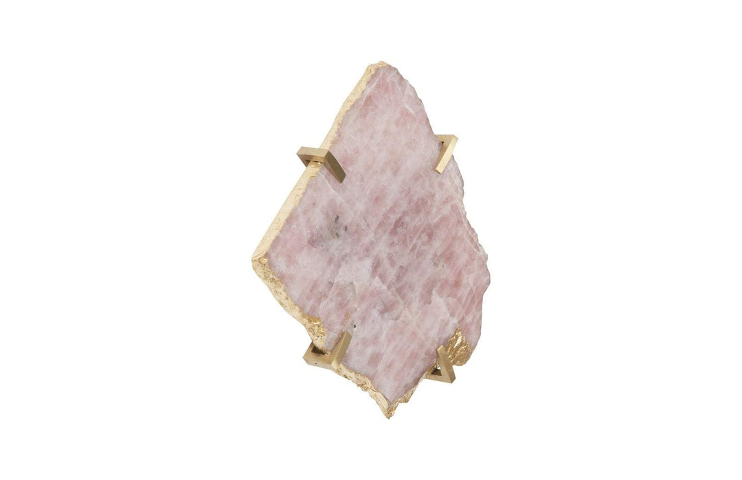 Gem Wall Tile in Brass Setting, Rose Quartz - Phillips Collection - AmericanHomeFurniture