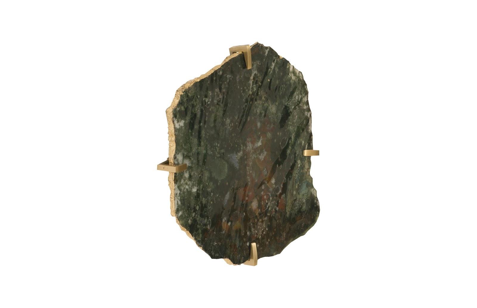 Phillips Collection Gem Wall Tile in Brass Setting, Glacier Charcoal WALL ACCENTS