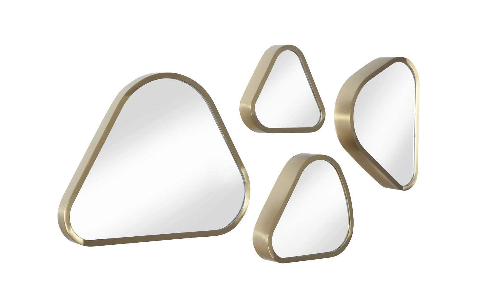 Phillips Collection Pebble Mirrors, Set of 4, Brushed Brass WALL MIRRORS