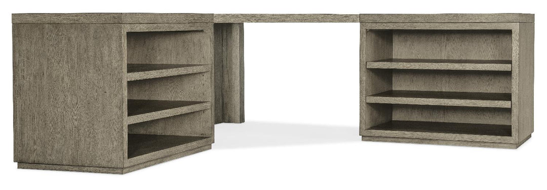 American Home Furniture | Hooker Furniture - Linville Falls Corner Desk with Two Open Desk Cabinets