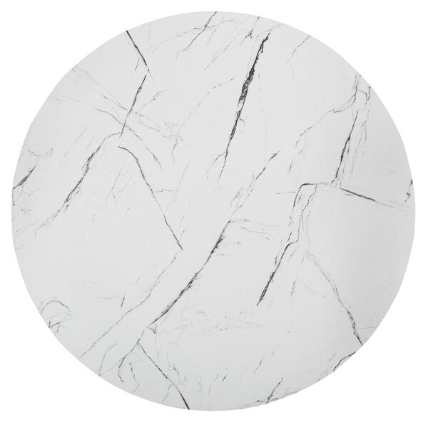 White Faux Marble / Black