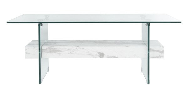 Glass / Faux White Marble