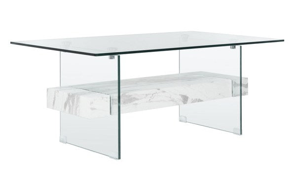 Glass / Faux White Marble
