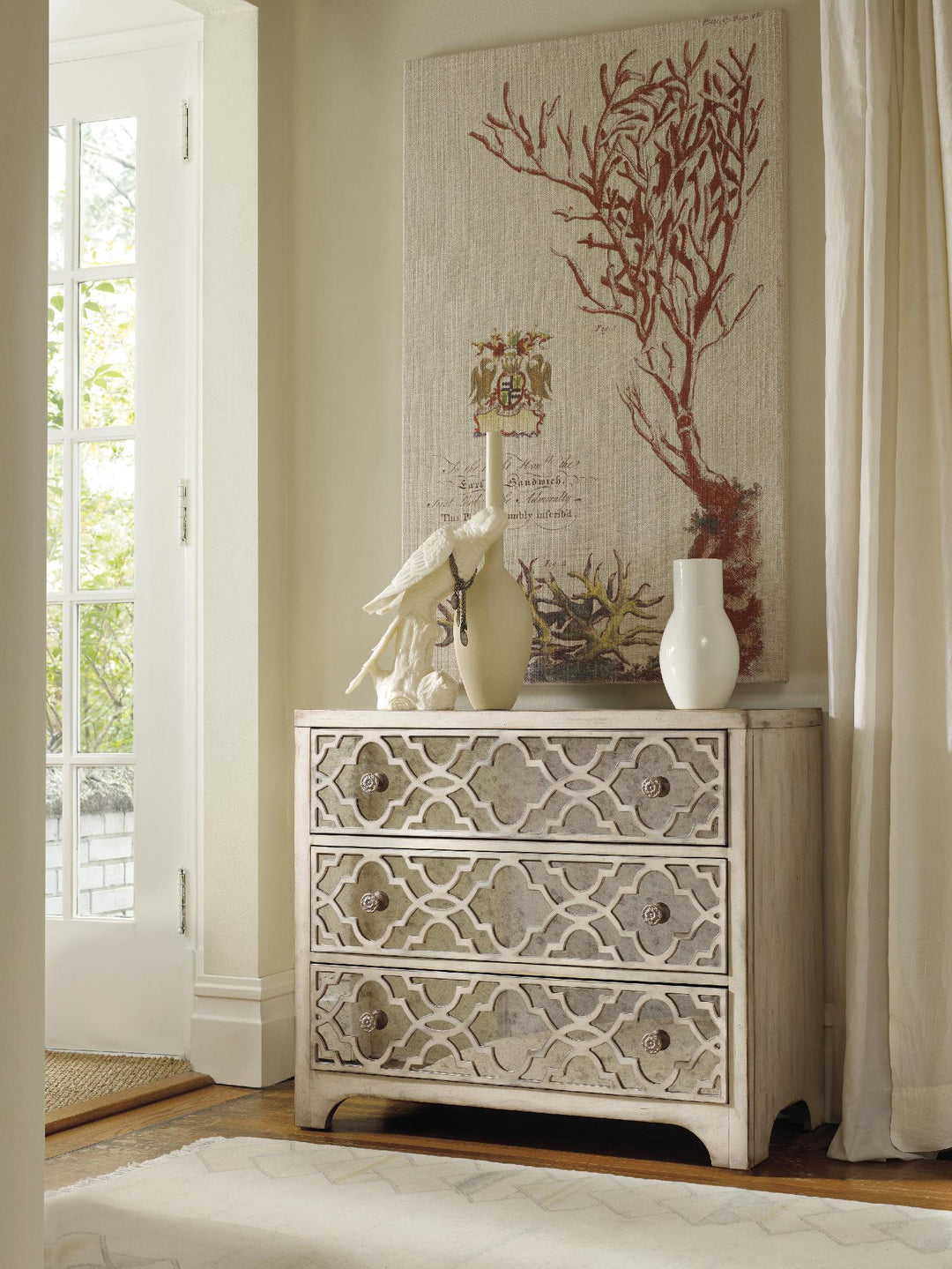 American Home Furniture | Hooker Furniture - Sanctuary Fretwork Chest-Pearl Essence