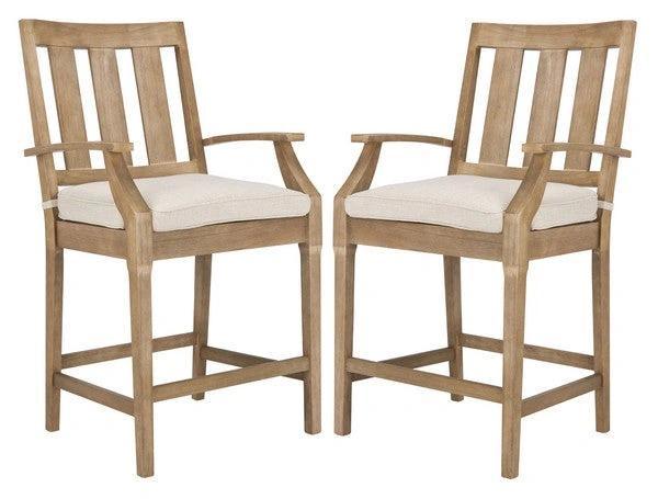 Safavieh Couture San Salvador Patio Counter Stools (Set Of 2) OUTDOOR BAR STOOLS