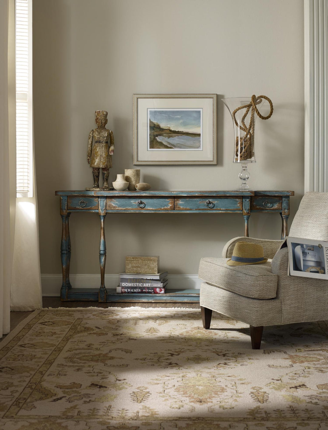 American Home Furniture | Hooker Furniture - Sanctuary Four-Drawer Thin Console