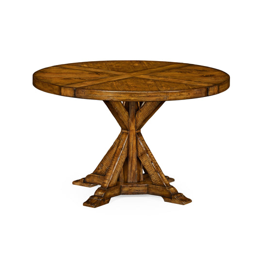 Jonathan Charles Casual Accents Country Walnut Round Wood Dining Table DINING TABLES