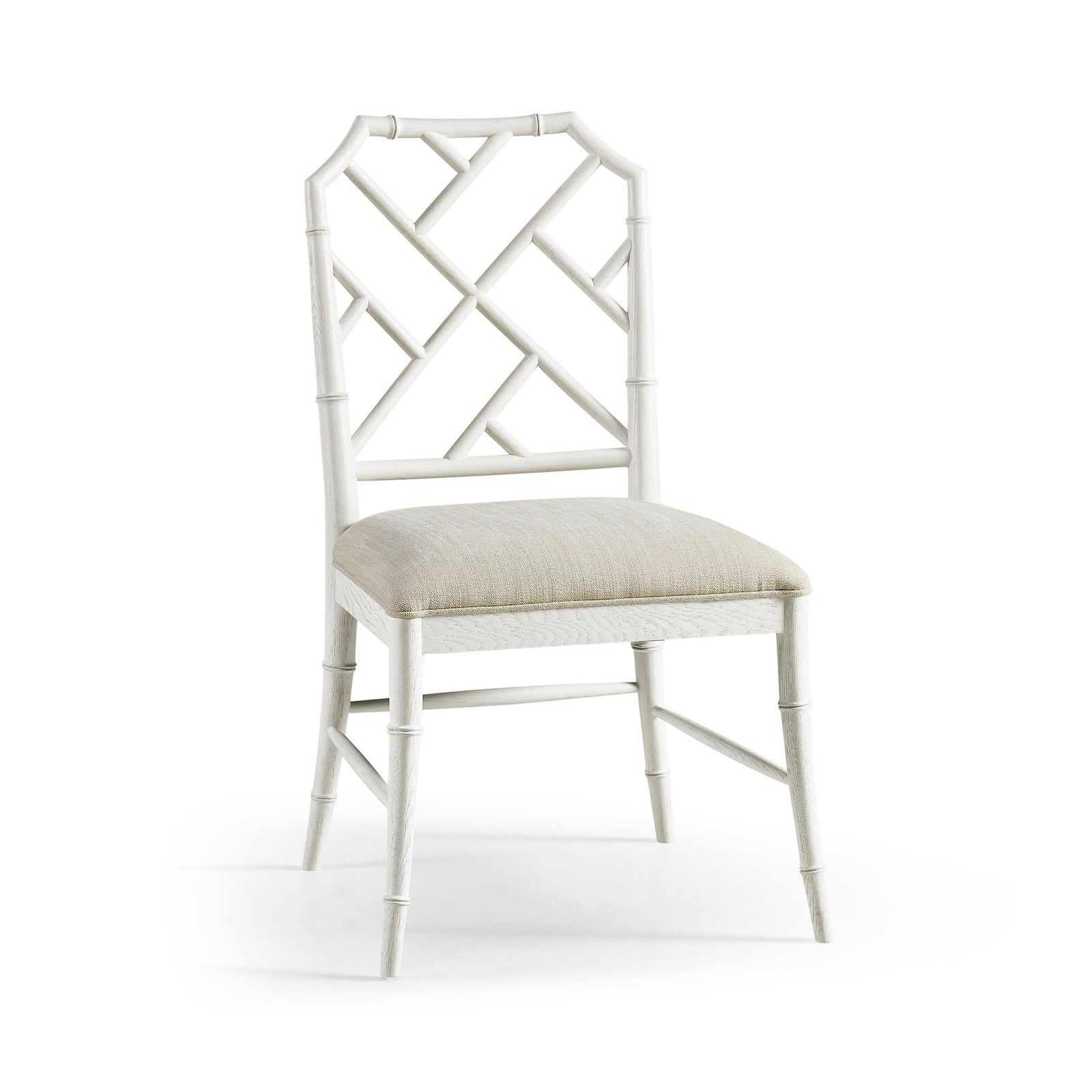 Jonathan Charles Timeless Saros Chippendale Bamboo Side Chair in Chalk White - Set Of 2 DINING CHAIRS