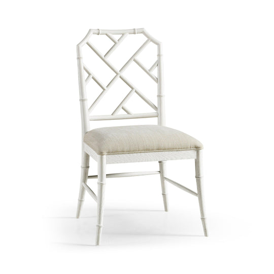 Jonathan Charles Timeless Saros Chippendale Bamboo Side Chair in Chalk White - Set Of 2 DINING CHAIRS