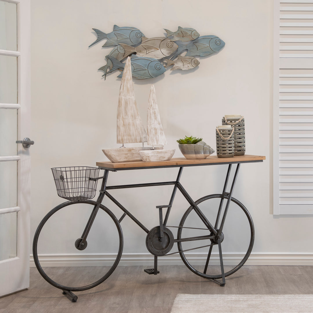 Bicycle Console Table, Charcoal