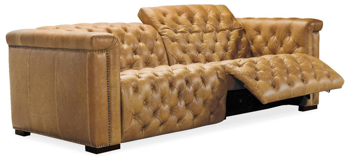 American Home Furniture | Hooker Furniture - Savion 1.5 LAF/RAF 2 over 2 Sofa with Power Rec Power HR