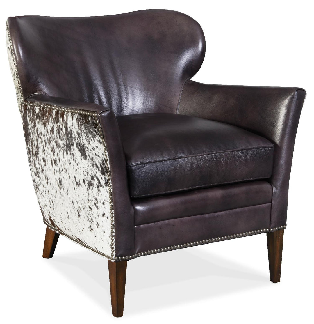American Home Furniture | Hooker Furniture - Kato Leather Club Chair with Salt Pepper HOH