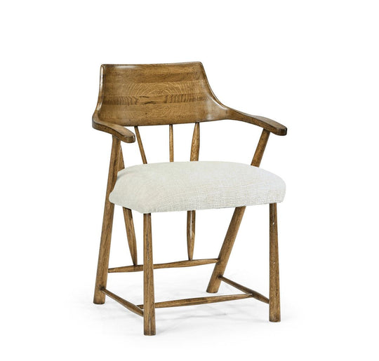 Jonathan Charles Casual Medium Driftwood Captains Chair - Set Of 2 DINING CHAIRS