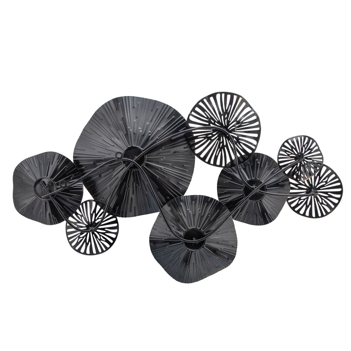 Metal 35" 2-dimensional Lily Pads, Gray Wb