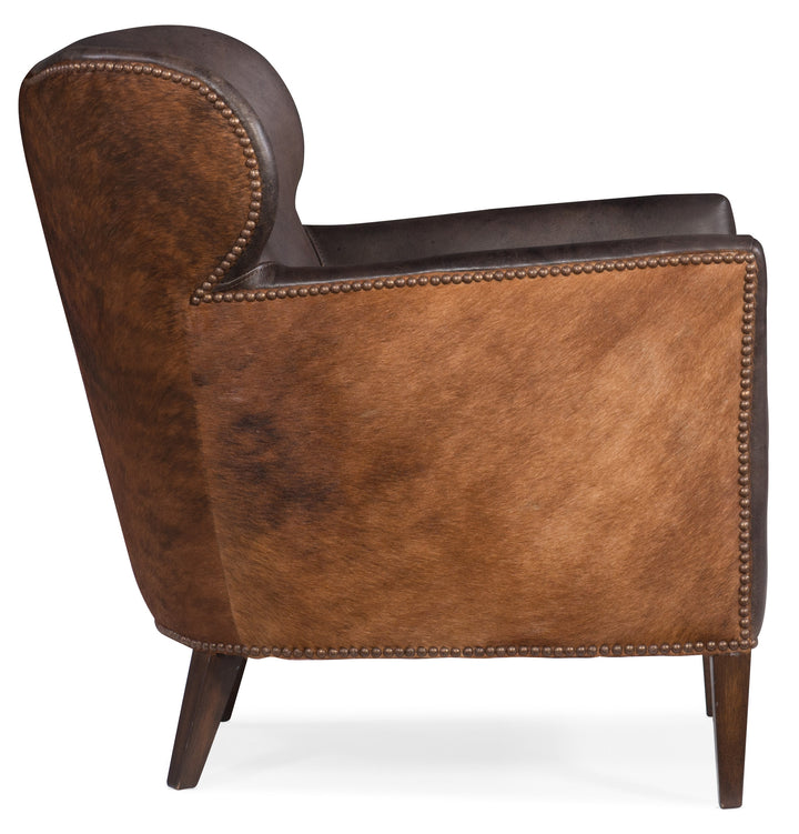 American Home Furniture | Hooker Furniture - Kato Leather Club Chair with Dark HOH