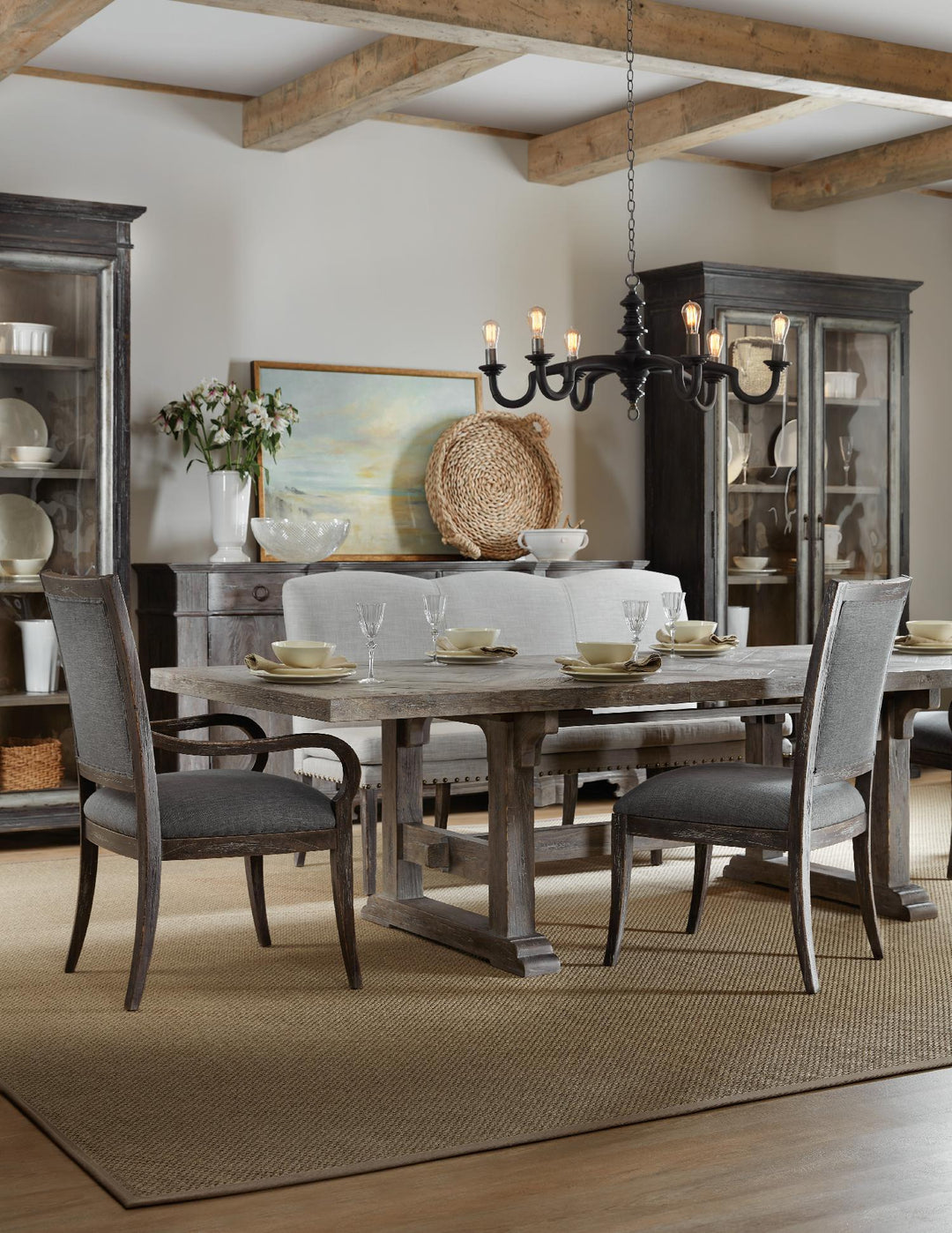 American Home Furniture | Hooker Furniture - Beaumont 84in Rectangular Dining Table w-2/22in Leaves