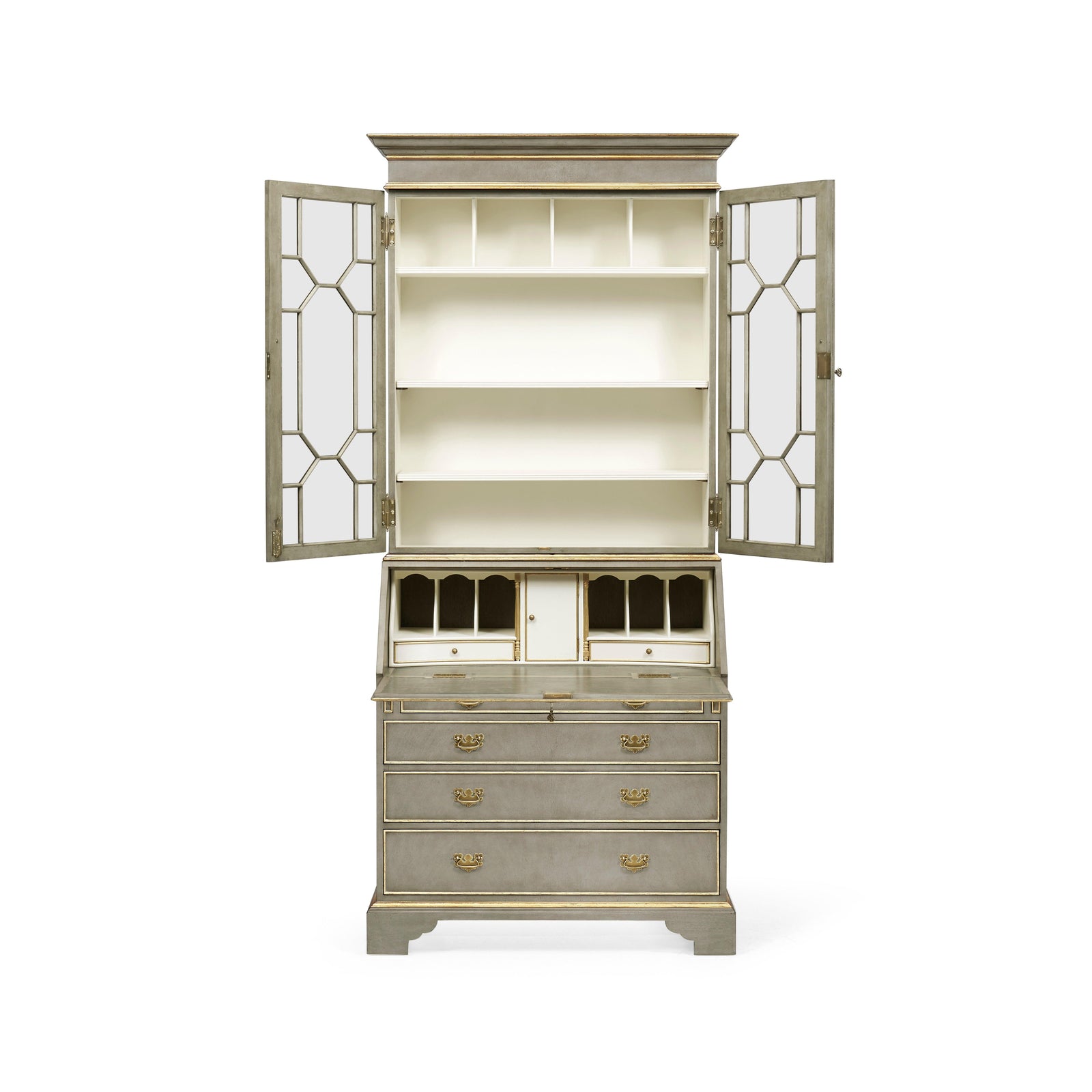 Jonathan Charles Buckingham Georgian Grey & Gilded Secretary DESKS