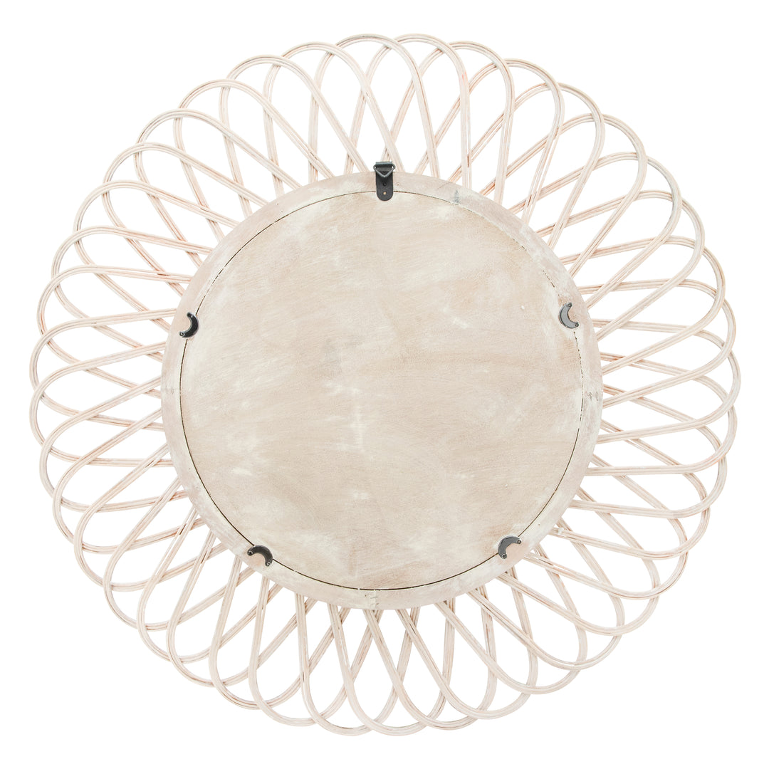 Wicker 35" Daisy Mirror, Natural