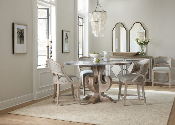 American Home Furniture | Hooker Furniture - Boheme Ascension 60in Zinc Round Dining Table