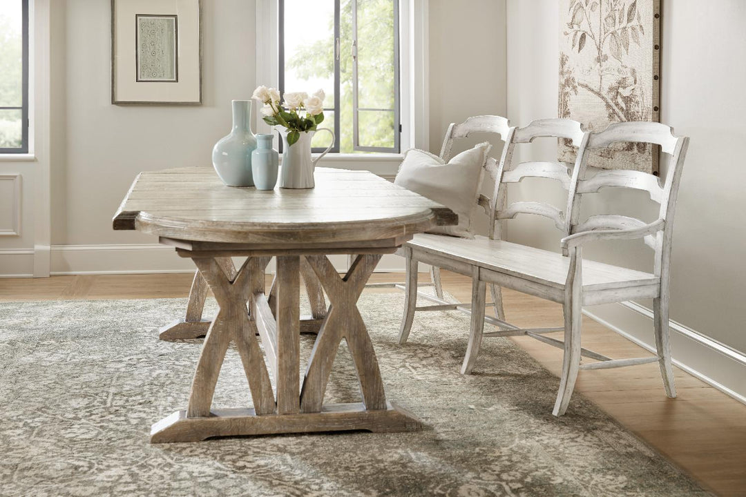 American Home Furniture | Hooker Furniture - Boheme Colibri 88in Trestle Dining Table with1-20in Leaf