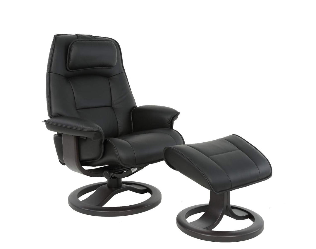 Admiral R Recliner with Footstool - Fjords - AmericanHomeFurniture