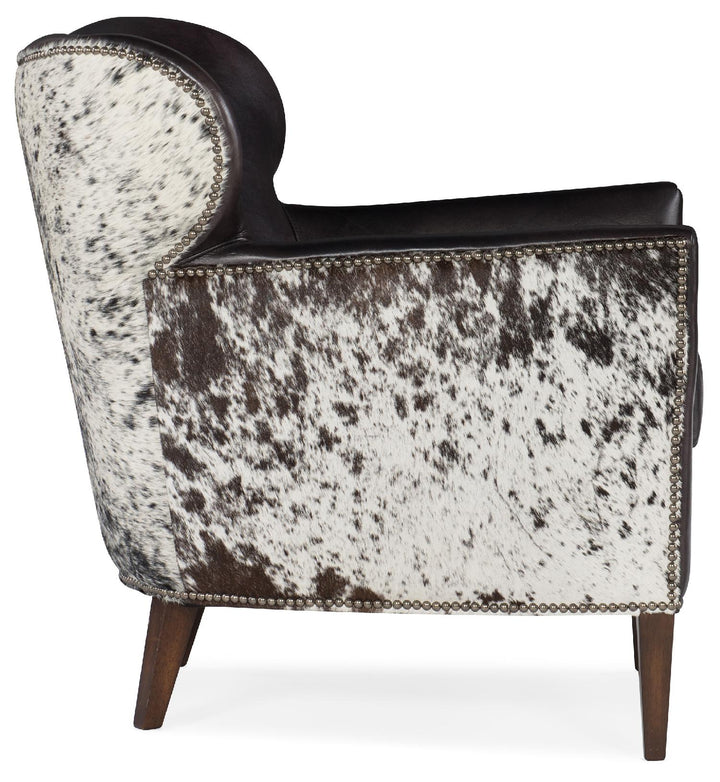 American Home Furniture | Hooker Furniture - Kato Leather Club Chair with Salt Pepper HOH