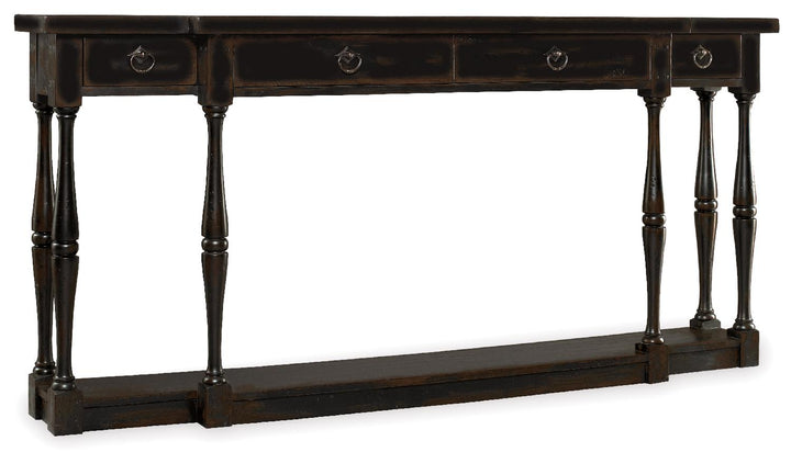 American Home Furniture | Hooker Furniture - Sanctuary Four-Drawer Thin Console - Ebony