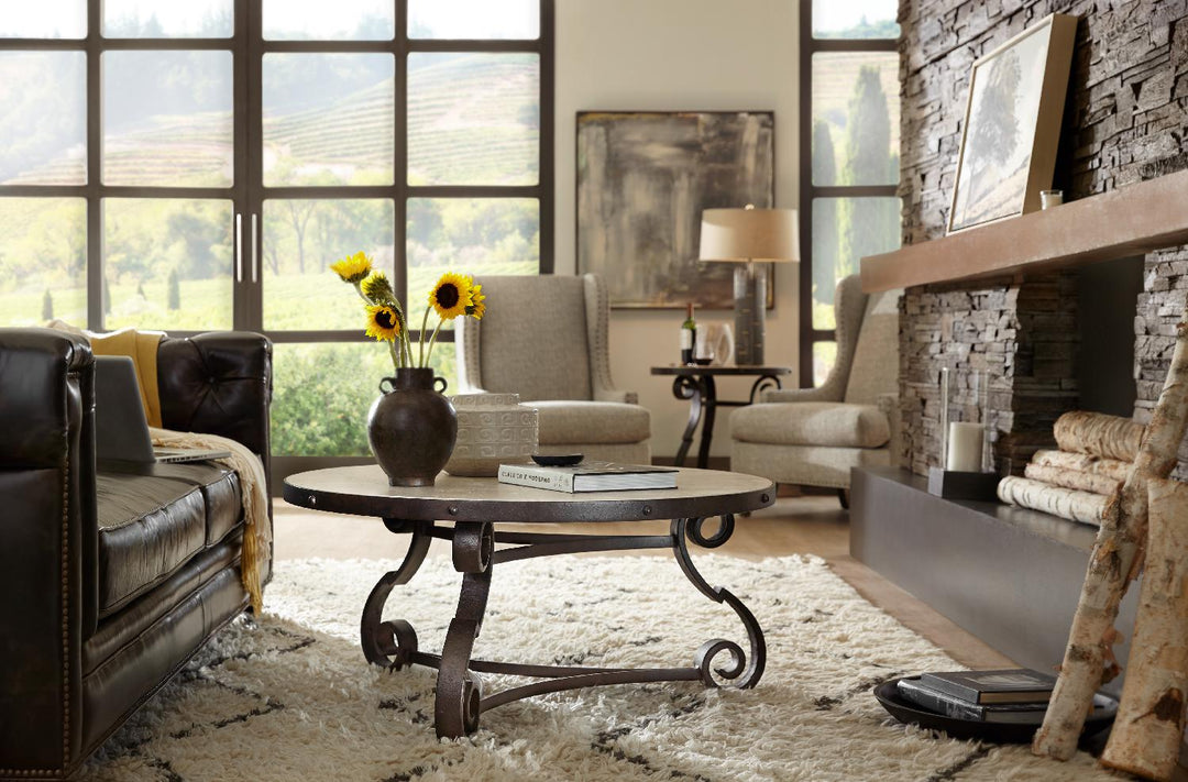 American Home Furniture | Hooker Furniture - Luckenbach Metal and Stone End Table