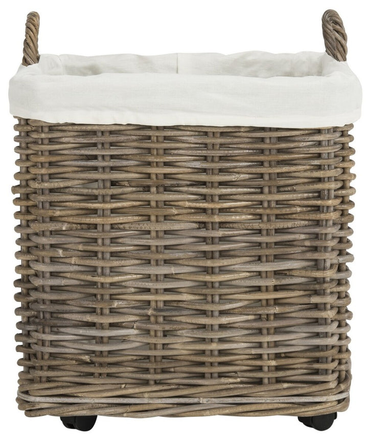 AMARI RATTAN SQUARE SET OF 2 BASKETS WITH WHEELS - Safavieh - AmericanHomeFurniture