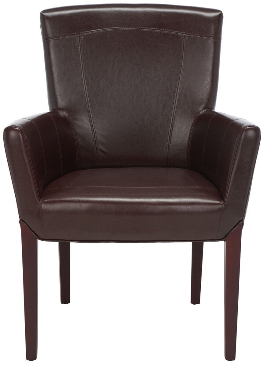 KEN LEATHER ARM CHAIR - Safavieh - AmericanHomeFurniture