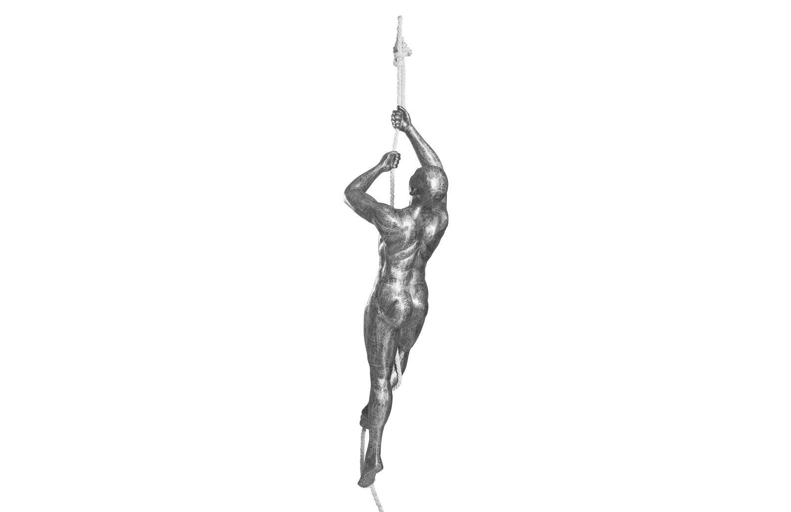 Phillips Collection Climbing Sculpture w/Rope, Black/Silver, Aluminum DECORATIVE OBJECTS