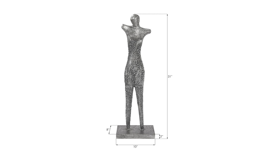 Abstract Female Sculpture on Stand, Black/Silver, Aluminum - Phillips Collection - AmericanHomeFurniture