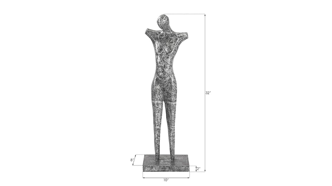 Abstract Male Sculpture on Stand, Black/Silver, Aluminum - Phillips Collection - AmericanHomeFurniture