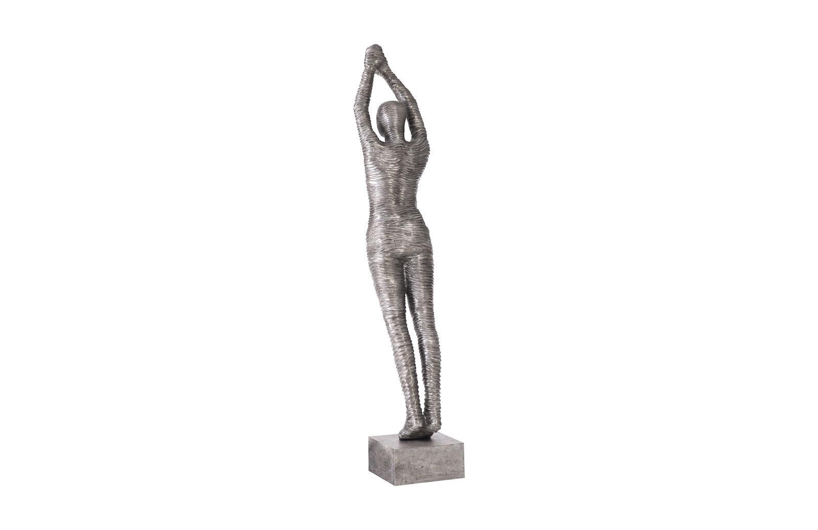 Phillips Collection Standing Diving Sculpture, Black/Silver, Aluminum DECORATIVE OBJECTS