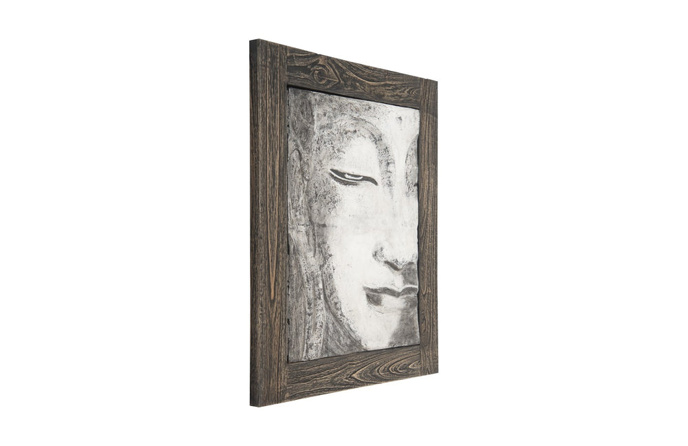 Antique Concrete Buddha Relief Wall Art, Looking Straight - Phillips Collection - AmericanHomeFurniture