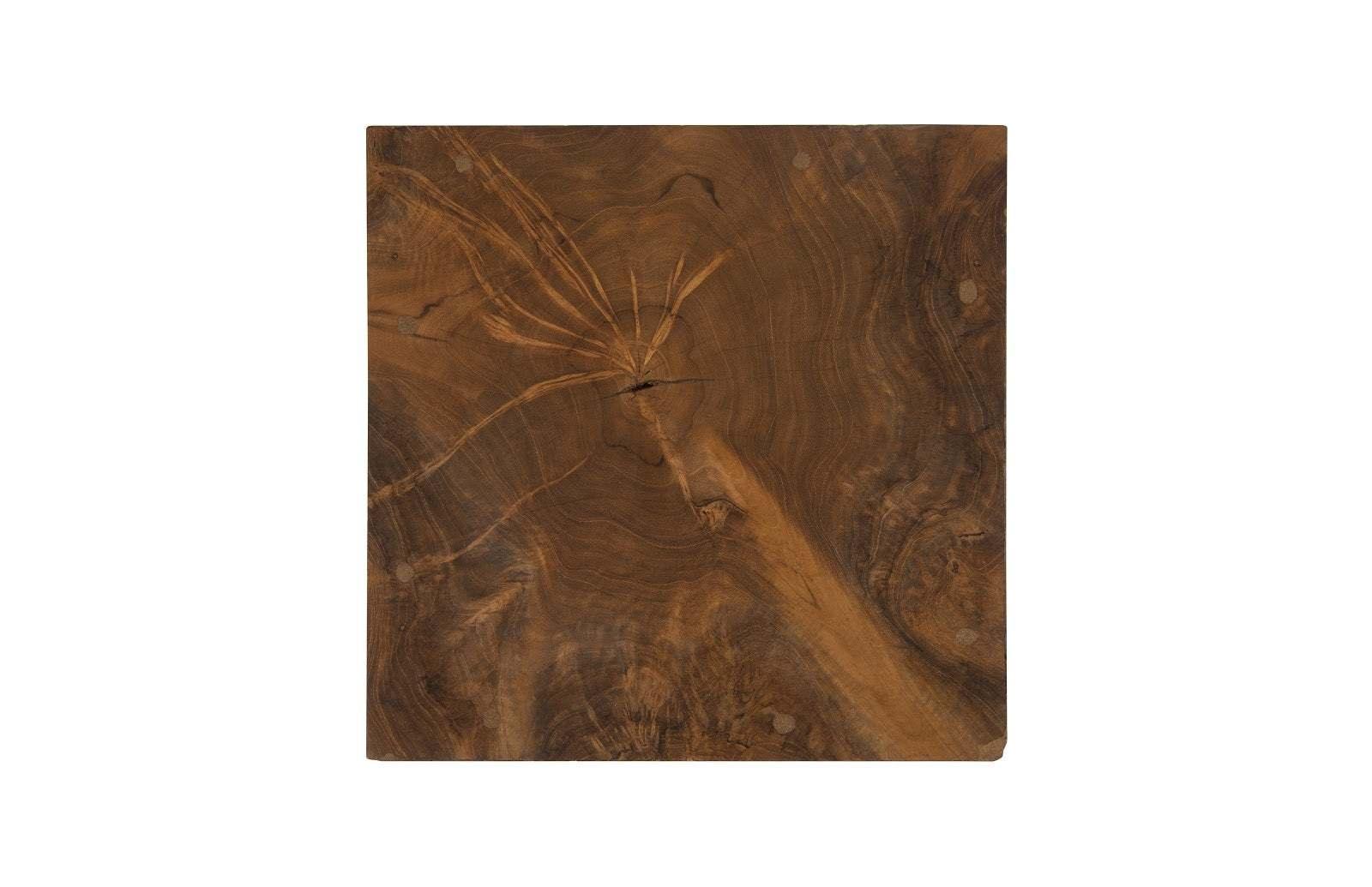 Phillips Collection Teak Slice Stool, Square OTTOMANS, POUFS, + STOOLS