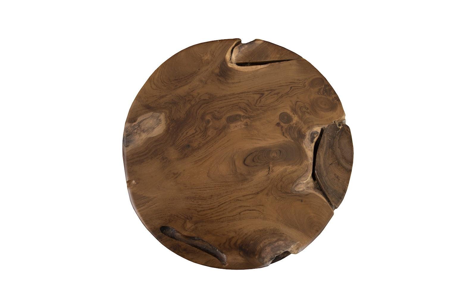 Teak Slice Pedestal, Round