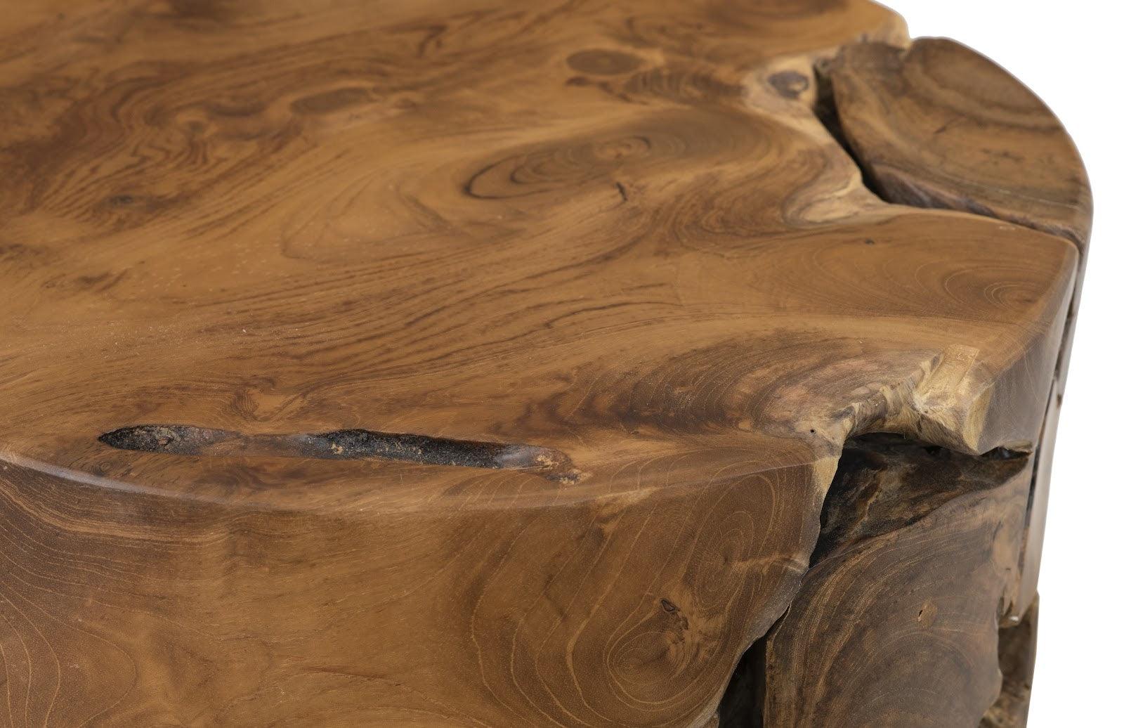 Teak Slice Pedestal, Round - Thumbnail 4