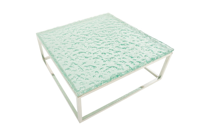 Bubble Glass Coffee Table, Stainless Steel Base - Phillips Collection - AmericanHomeFurniture