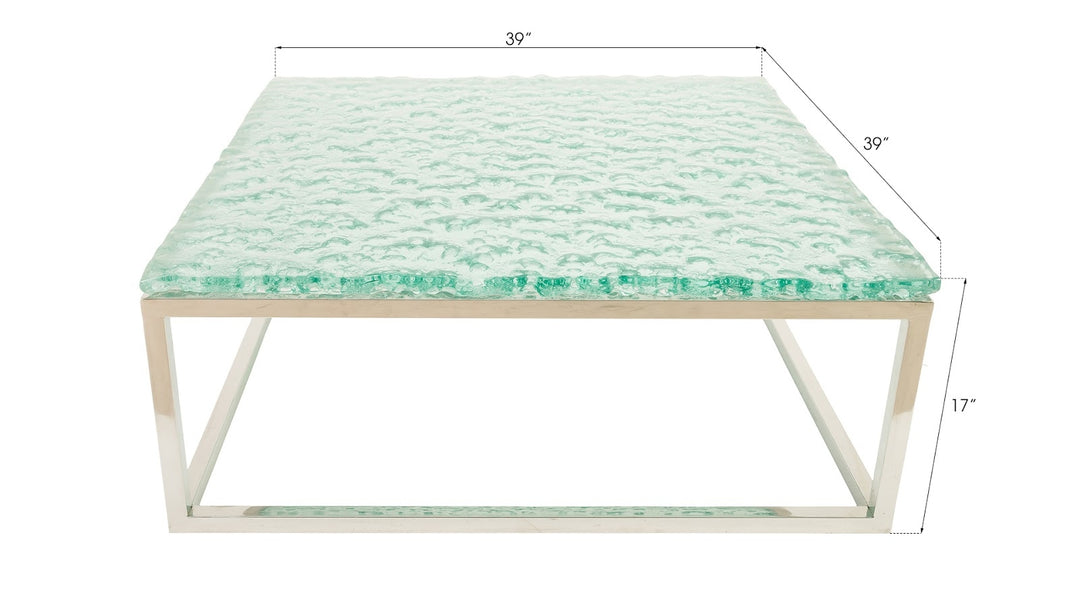 Bubble Glass Coffee Table, Stainless Steel Base - Phillips Collection - AmericanHomeFurniture