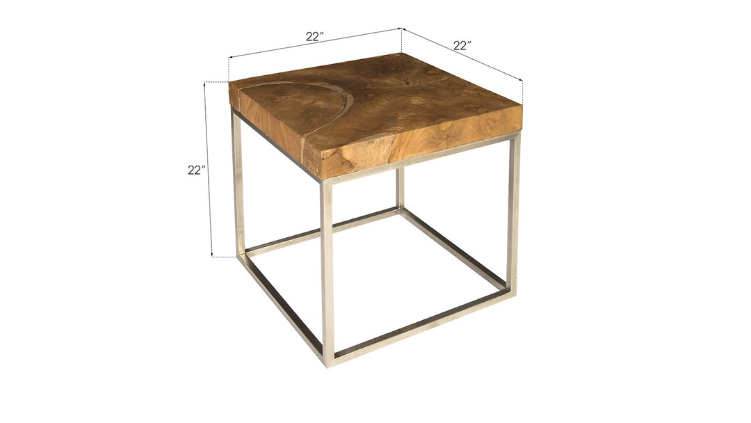 Teak Puzzle Side Table - Phillips Collection - AmericanHomeFurniture