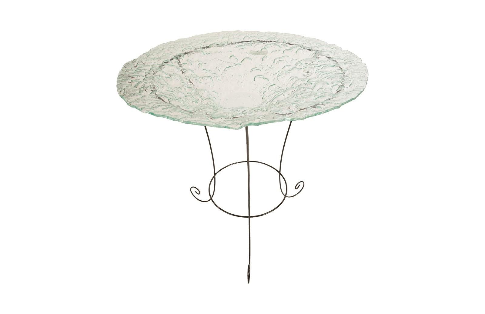 Phillips Collection Frosted Glass Bowl on Stand, LG DECORATIVE TRAYS, PLATES, + BOWLS