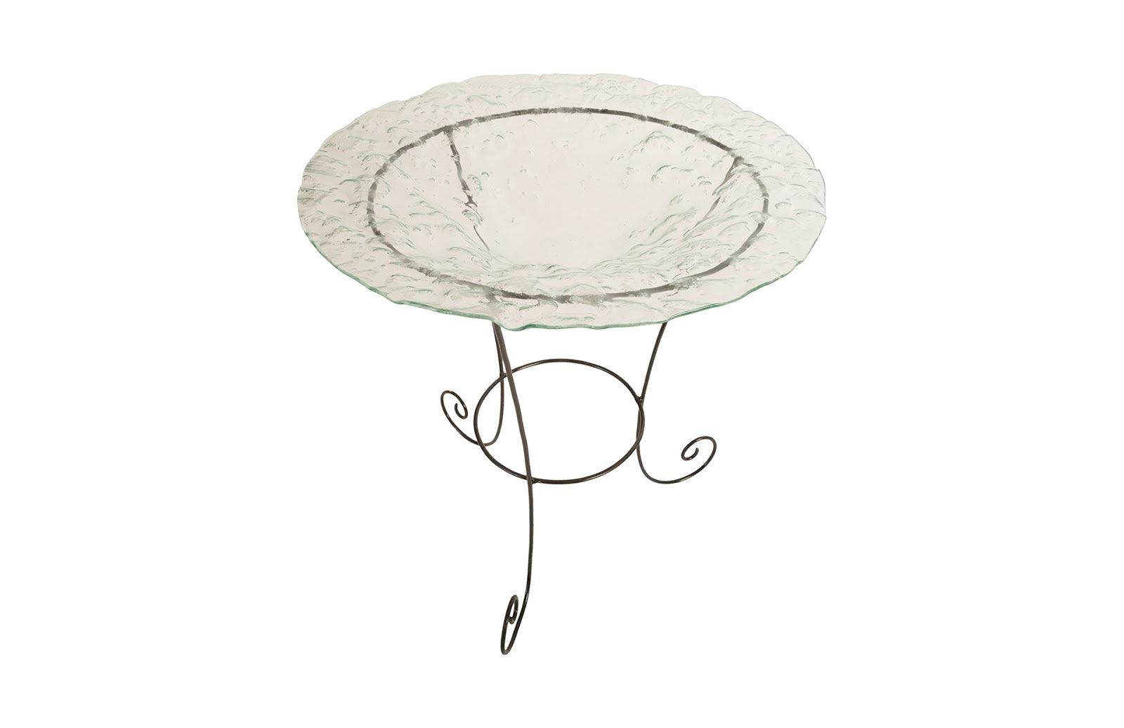Phillips Collection Frosted Glass Bowl on Stand, MD DECORATIVE TRAYS, PLATES, + BOWLS