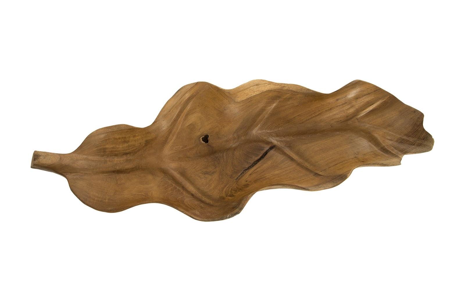 Phillips Collection Carved Leaf Sculpture on Stand, Mahogany DECORATIVE OBJECTS