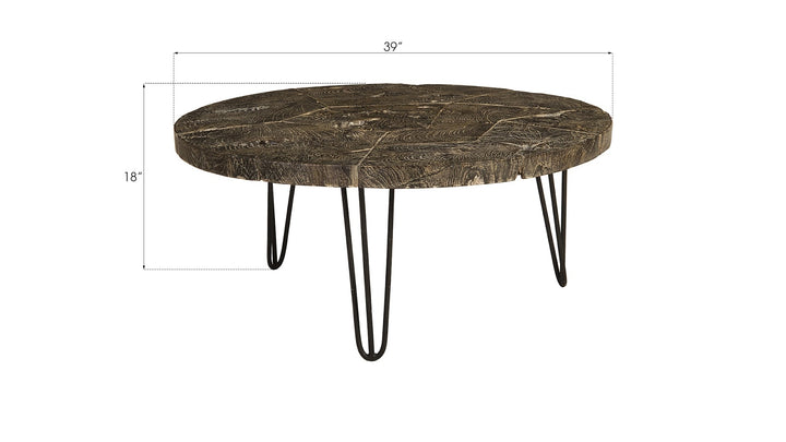 Driftwood Top Coffee Table, Black Wash - Phillips Collection - AmericanHomeFurniture